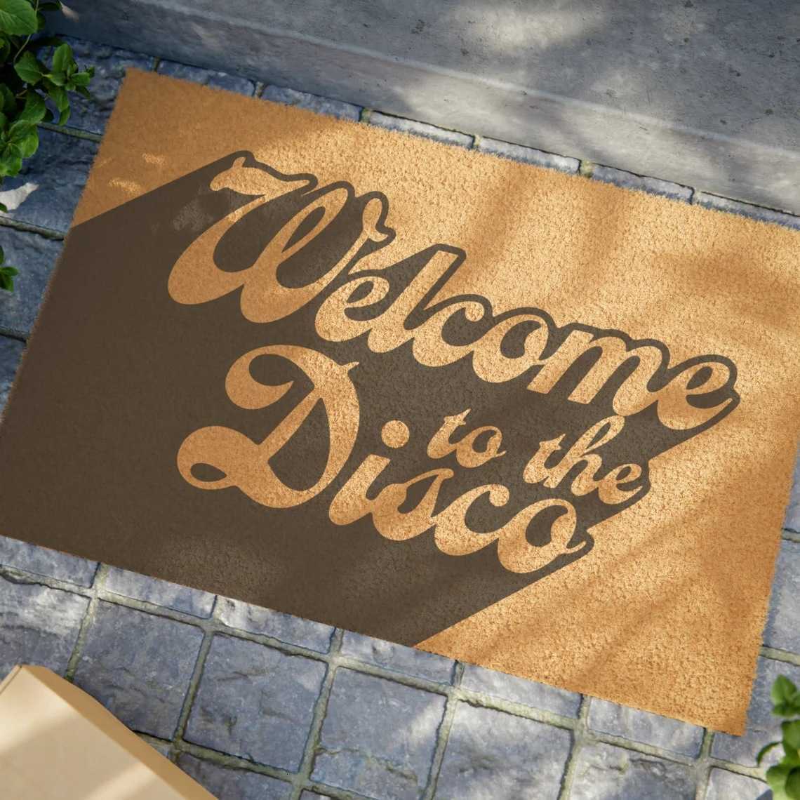Entrance door faux coconut brown doormat thick crystal velvet American-style door mat with fun text welcome mat S260207