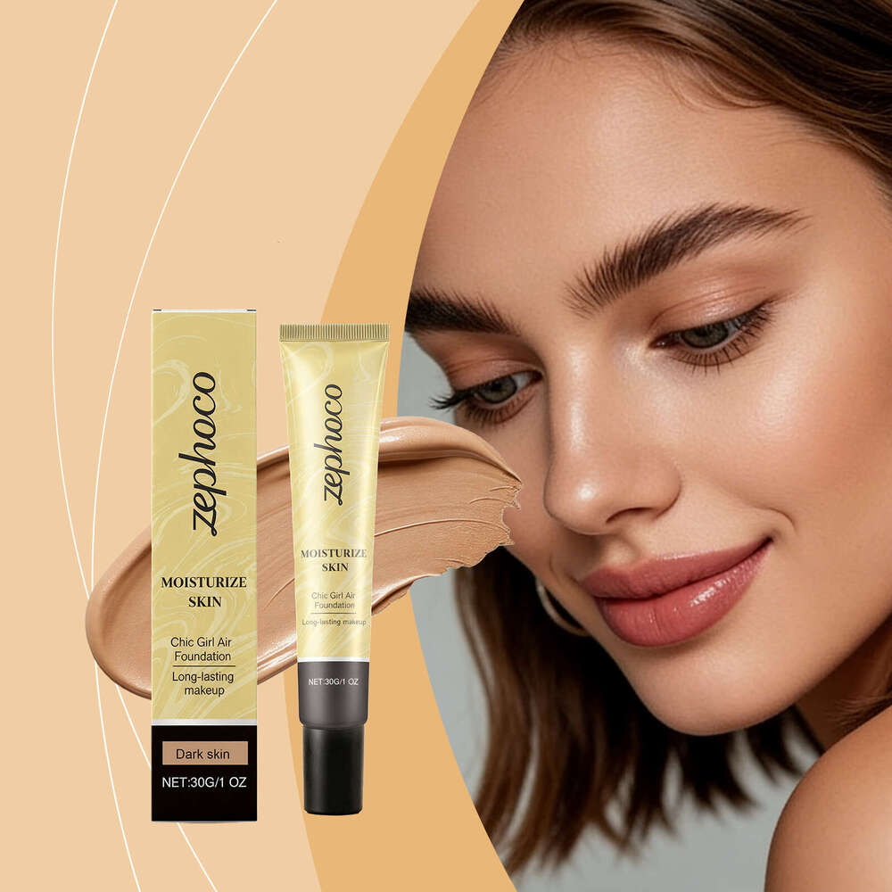 zephoco Dark Skin Tone Long-lasting Foundation Natural Fit Invisible Pore Concealer Hydrating Lightweight Base Makeup