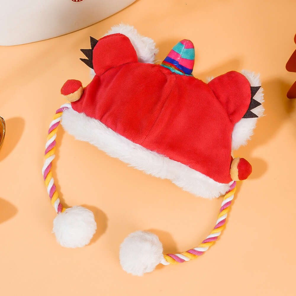 Autumn And Winter Warm Pet Funny New Year Transformation Tiger Head Dog Hat Headwear Cat Supplies Wholesale