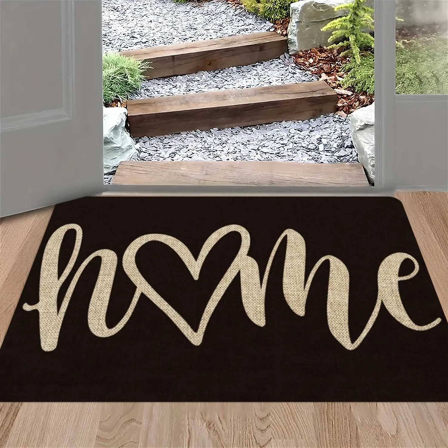 Washable Doormat Machine washable welcome doormat with home design pattern-suitable for bathroom living room bedroom kitchen S260207