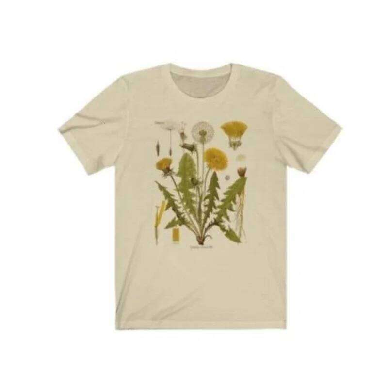 Dandelion Graphic Tshirt Hiking Botanical Print Shirt Short Sleeve Cotton Oversized Tee Women Clothing Harajuku X260209