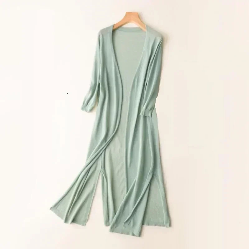Spring Summer Sun Protection Clothing Women Long Cardigan Female Knitted Sweater Women Coat Jacket Ladies Shawl Outerwear 260122