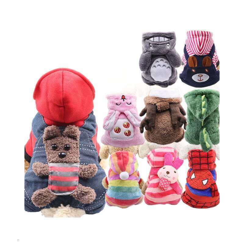 Pet Clothes Autumn Winter Four-Legged Cotton Coat Cartoon Transformation Costume Cat Apparel Dog Clothing Supplies