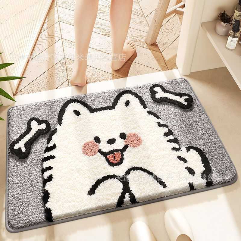 Small Animal Imitation Cashmere Home Living Room Floor Mat Non-Slip Easy Care Entrance Door Mat Non-Slip Water-Absorbent Bathroom Mat S260207