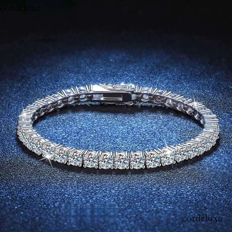 2mm-5mm VVS Dia for Womens Sterg Sier Lab Grown Moissanite Tennis Bracelet ea