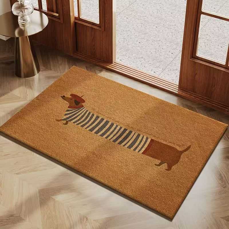 Cartoon-style household faux coconut palm floor mat for the entrance doorway non-slip dirt-resistant wear-resistant foot mat S260207