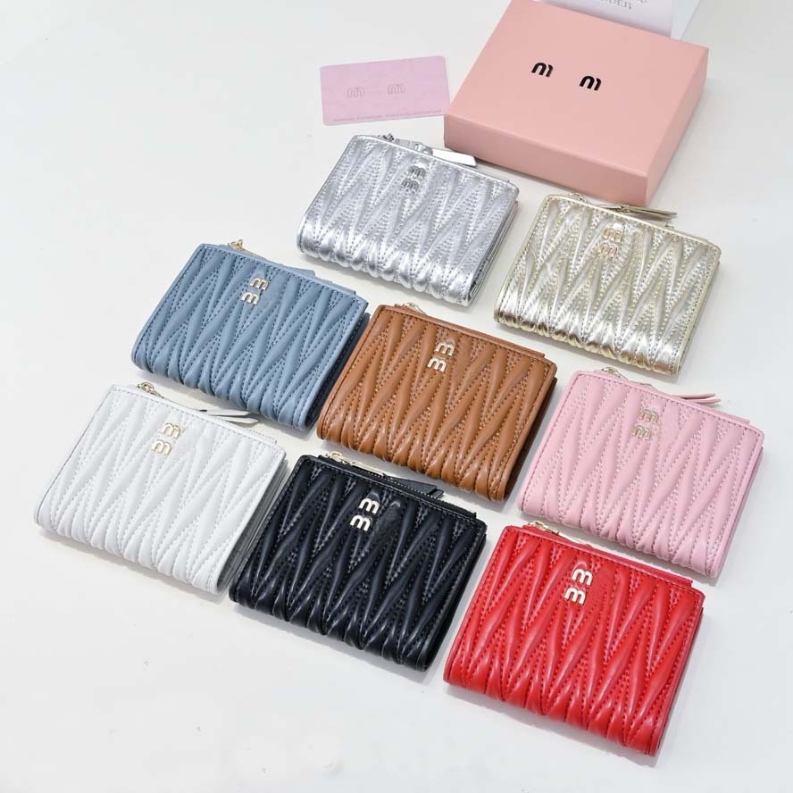 Wallet Luxury bag designer bag mm classic leather small purse zero purse daily storage credit card bag high quality multi-colored ladies short purse buckle