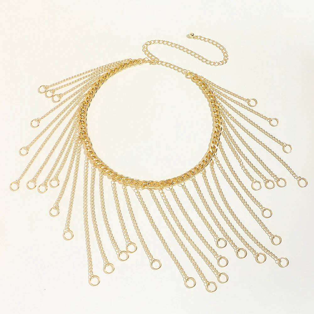 Summer Sexy Ladies Accessories Personality Fashion Body Metal Fringe Pendant Waist Chain Belt X260209