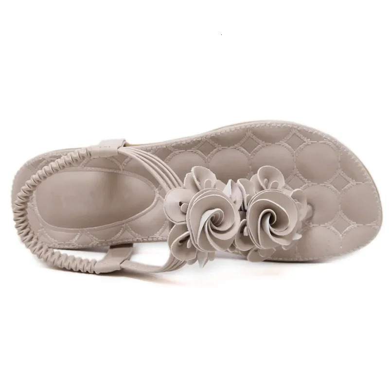 BEYARNE Women Summer Casual Bohemia Flat Sandals Shoes Woman Flower Flip flop Sweet Beach Sandals Shoes Size 35-41 260204