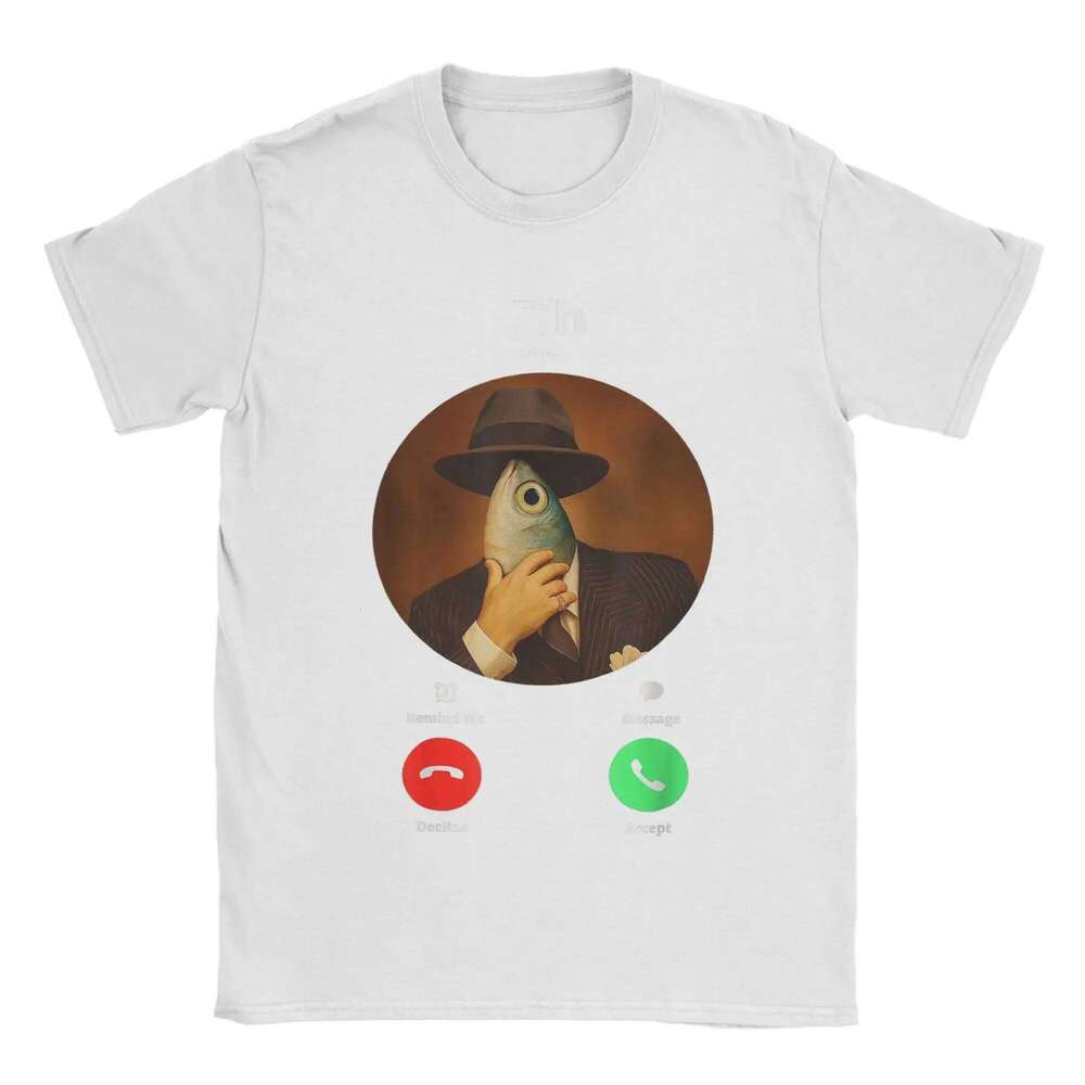 Fih Calling Meme T Summer Funny Fish Incoming Call Humor T-Shirts Tee Shirt for Short-Sleeved Casual Tops Women Clothing X260209