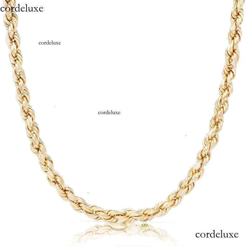Real 10K 14K Solid Gold Rope Chains For Men Hip Hop Necklace b0