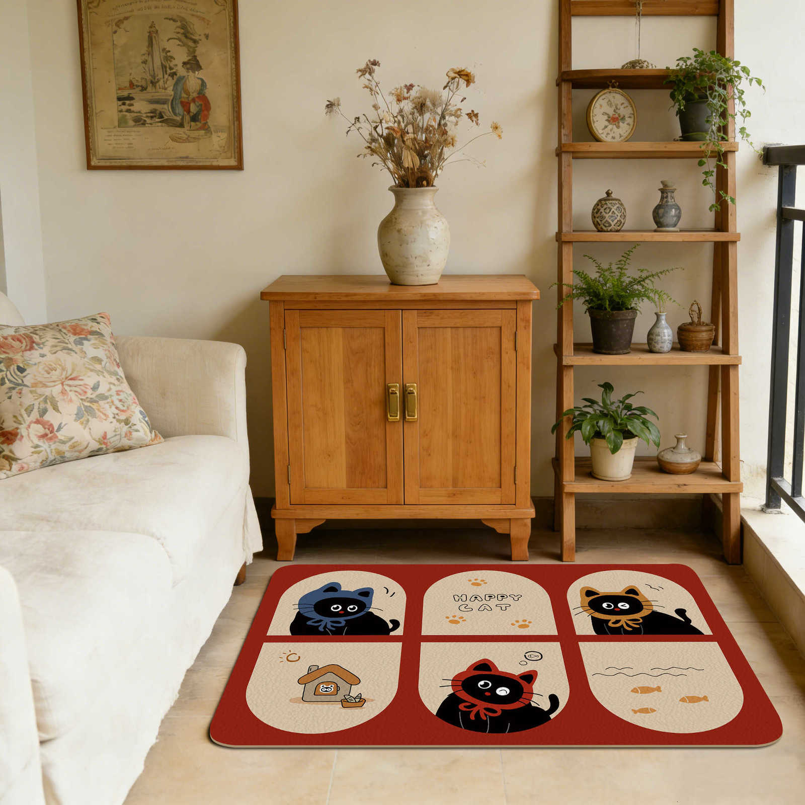 Entrance door mat hallway anti-slip and dirt-resistant foot mat diatom mud absorbent leather carpet door mat entry mat can be cut to size S260207