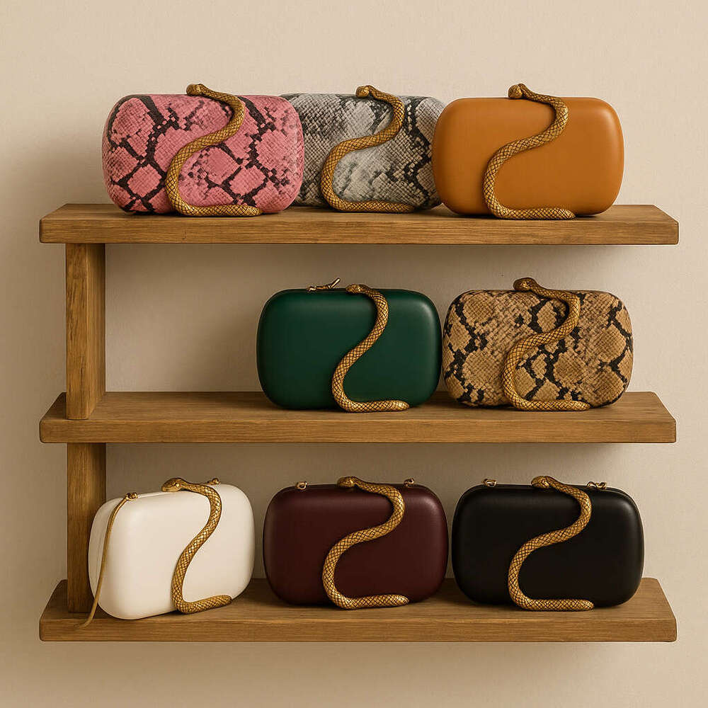 Clutch Bag Summer Foreign Trade Cross-Border Direct Sale PU Clutch Snake Fashionable Crossbody Shoulder European And American Evening Bag