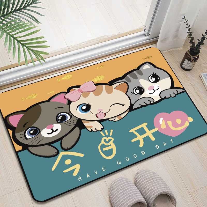 Cartoon-style soft diatomite floor mat for home bathroom water-absorbent quick-drying dirt-resistant wear-resistant easy to maintain non-slip mat S260