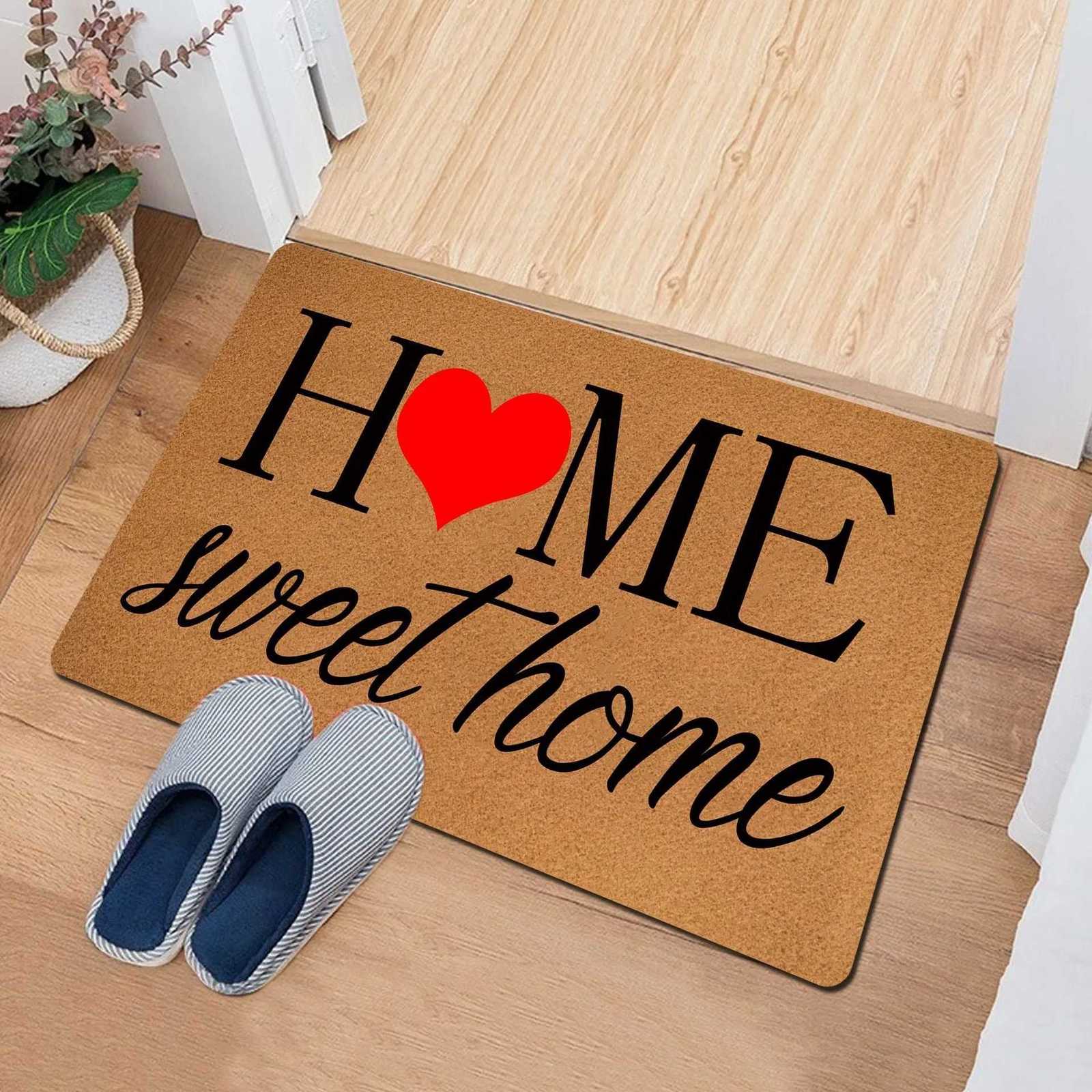 Welcome Sweet Home Pattern Printed Floor Mat Door Mat Entrance Carpet Bathroom Absorbent Non Slip Mat Kitchen Door Mat S260207