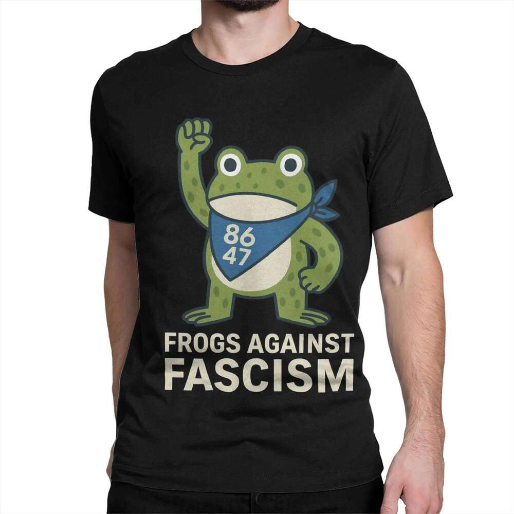 portland frog - FROGS AGAINST FASCISM T-Shirts Men Women's Crew Neck 100% Cotton T Shirt Short Sleeve Tees Gift Idea Tops X260209
