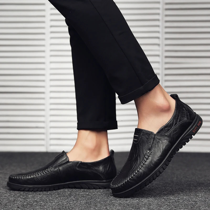 Mens Fashionable Plain Color Slip on Loafers Casual Comfortable Soft Sole Nonslip Shoes Allmatch for Work 260126