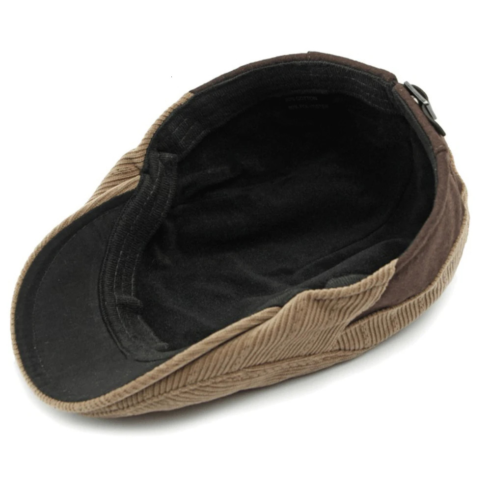 HT4587 Berets Autumn Winter Hat Caps for Men Women Fleece Lined Corduroy Beret Hat Adjustable Ivy Flat Cap Male Female Beret Cap 260205