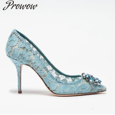 Pointed stiletto lace Pumps high heel wedding shoes comfortable 260208