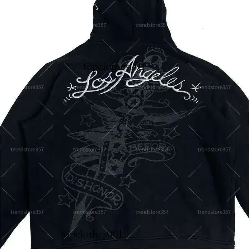 European American Personalized Cartoon Printed Hooded Cardigan Trend Ins Zipper Loose Sweatshirt Jacket For Men And Women