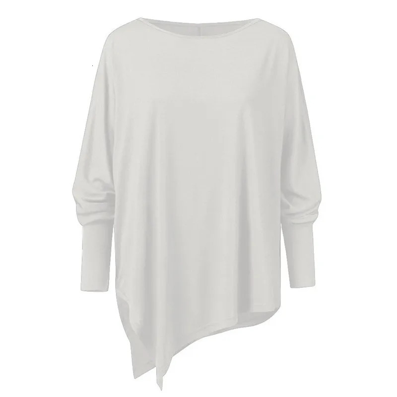 Cotton Irregular Women Blouses Shirt Autumn Female Solid Pullover Tops Casual O Neck Long Sleeve Blouse Ladies Tunic Blusas 250203