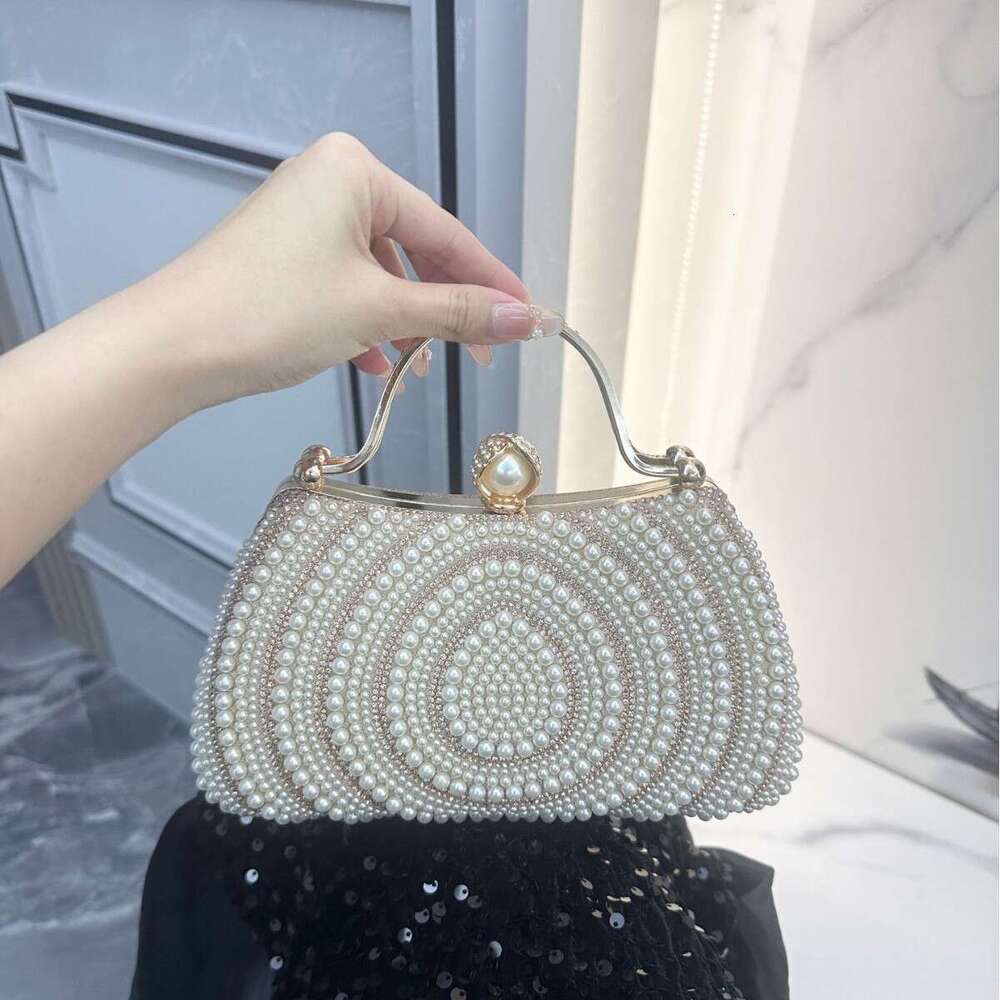 New European And American Style Women S Dress With Diamond Embellishments Pearl Evening Single Shoulder Crossbody Bag Clutch Wallet