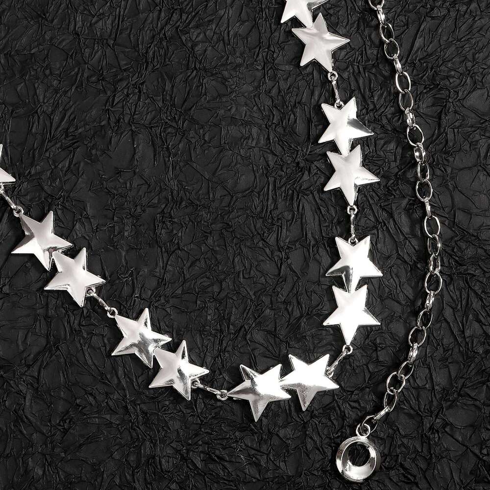 New star-shaped metal high-end style waist chain for trendy girl's matching with skirts pants and chains X260209