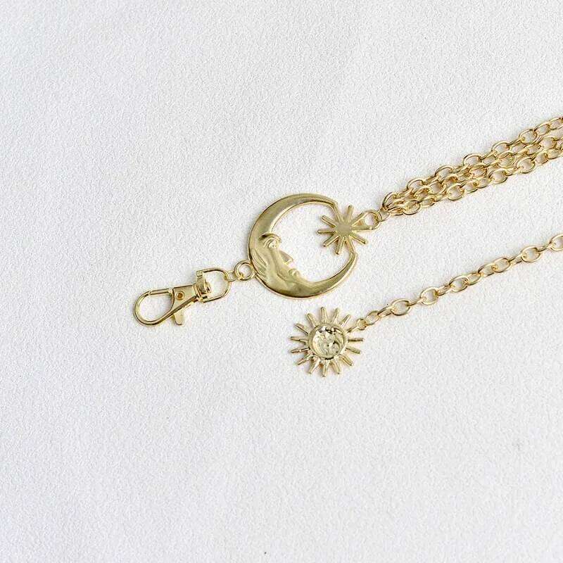 Fashion Sun Moon Layered Waist Chain - Punk Style Adjustable Belly Belt for Women Gothic Hip Harness Pants Decorative Accessory X260209