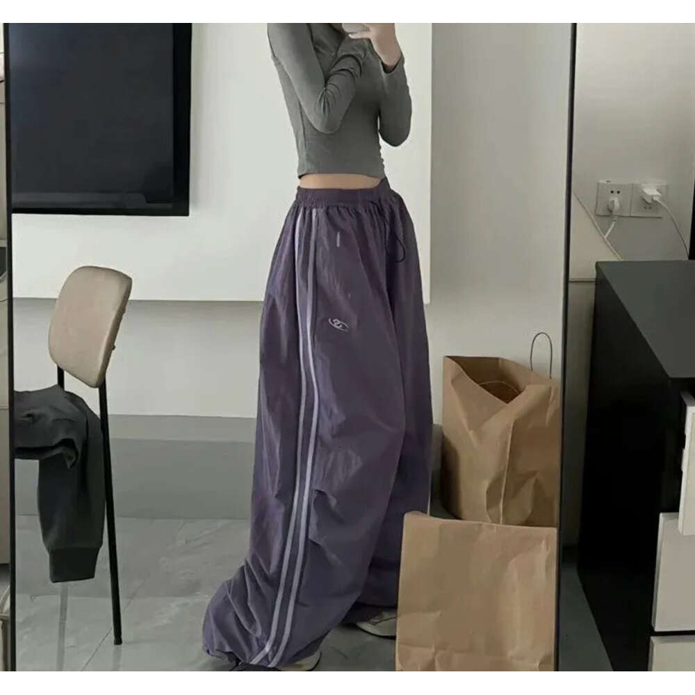 Y2K Vintage Women Loose Pants Oversized Hip Hop Drawstring Pocket Fashion Chic Cargo Pant Casual Office Lady Baggy Trousers1029 H260209