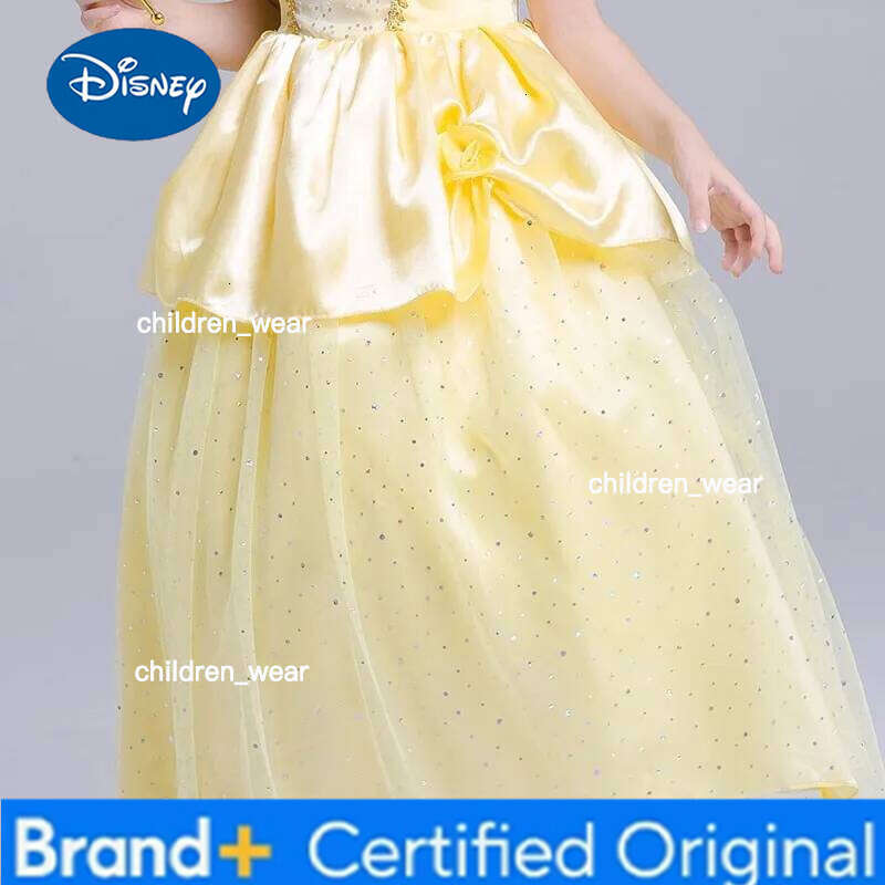 Disney Girl Belle Princess Kids Beauty and The Beast Costume Children Christmas Birthday Cosplay Elegant Party Dress 2-10 Years H260209
