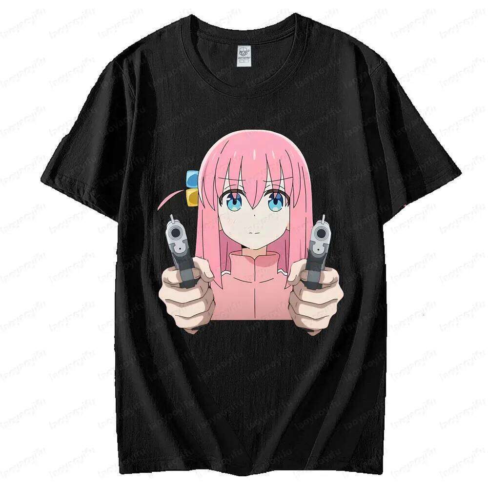 BOCCHI THE ROCK Funny Bocchi Girl Printed Short Sleeve Men Women Universal Fashion Casual Crewneck T-shirt Anime Enthusiast Tee X260209