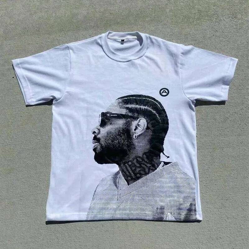 2000s Vintage Print Y2K Men's Summer Unisex Casual T-shirt Hip-hop X260209