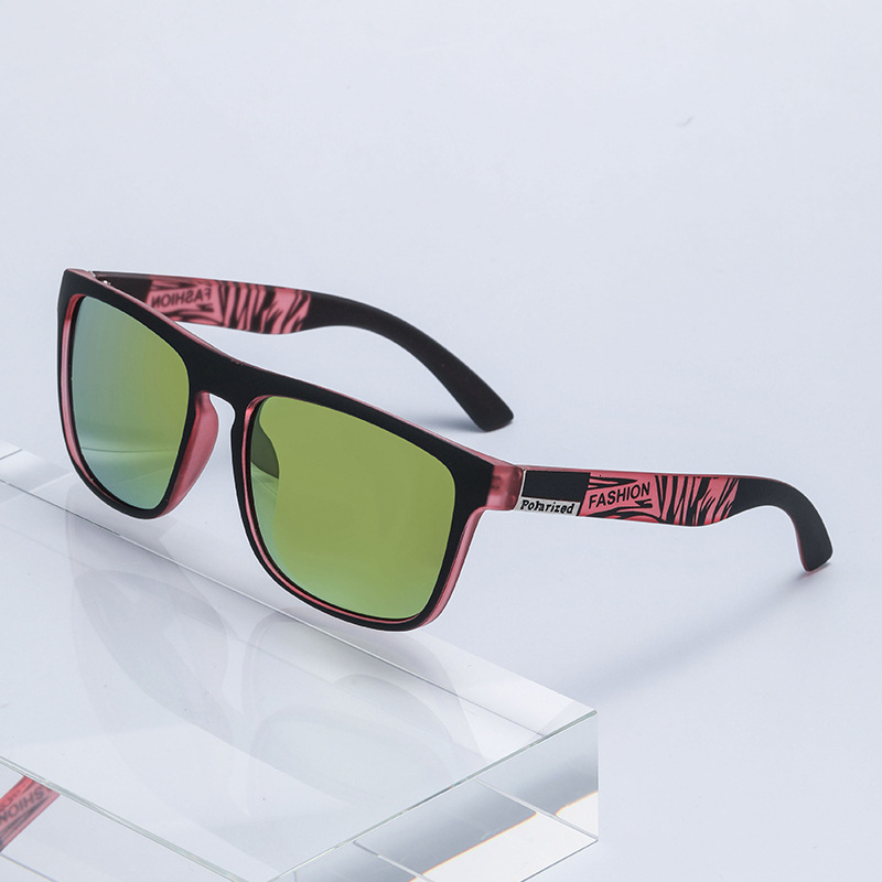 irregular Sunglasses New Men's Polarized Sunglasses Colorful Film Sports Elastic Paint PC Frame Glasses