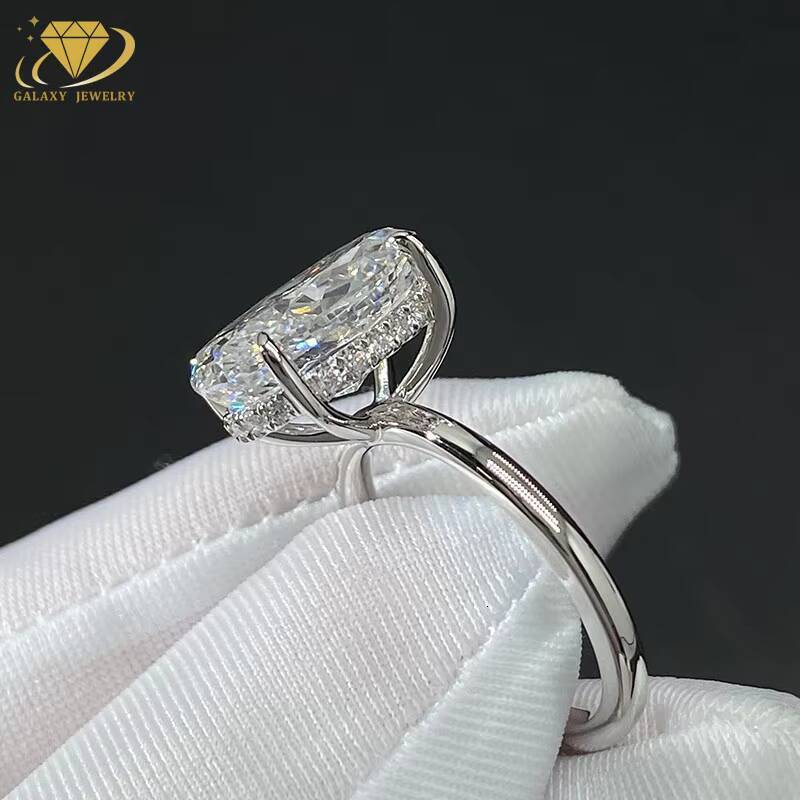 Custom Jewelry Wholesale Price Ring Lab Grown Diamond 18k Solid Gold Cvd Hpht Oval Diamond Engagement Rings for Women