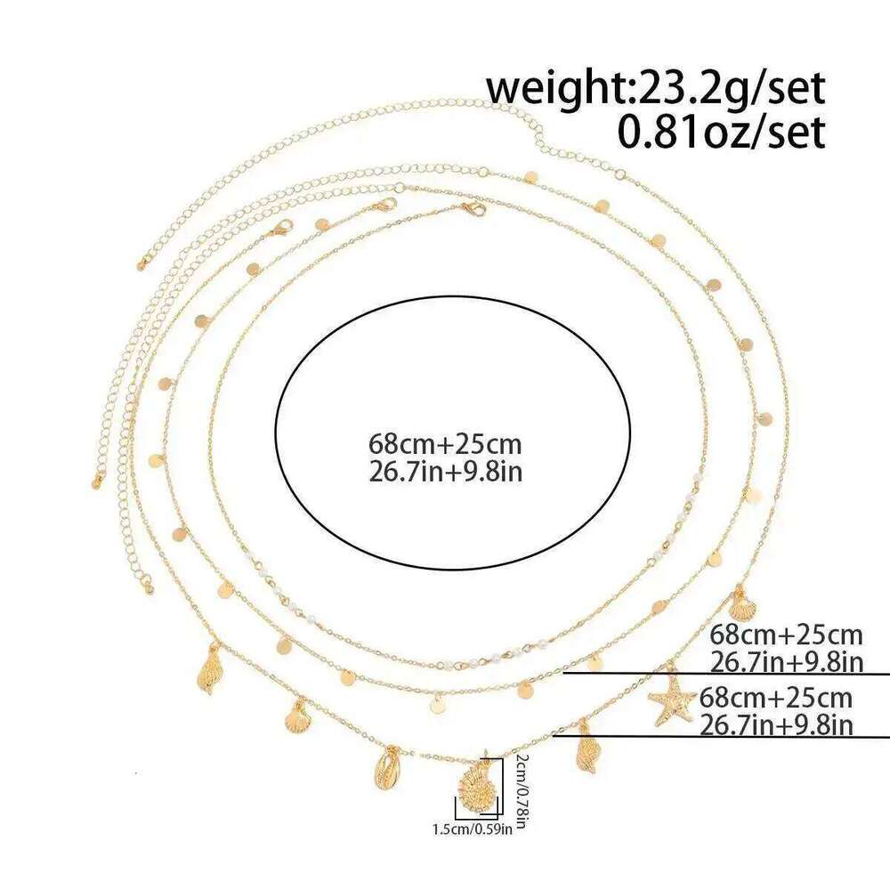 IngeSight.Z 3Pcs/Set Boho Starfish Conch Pendant Waist Belly Chain Women Summer Beach Sexy Bikinis Belt Body Jewelry Accessories X260209