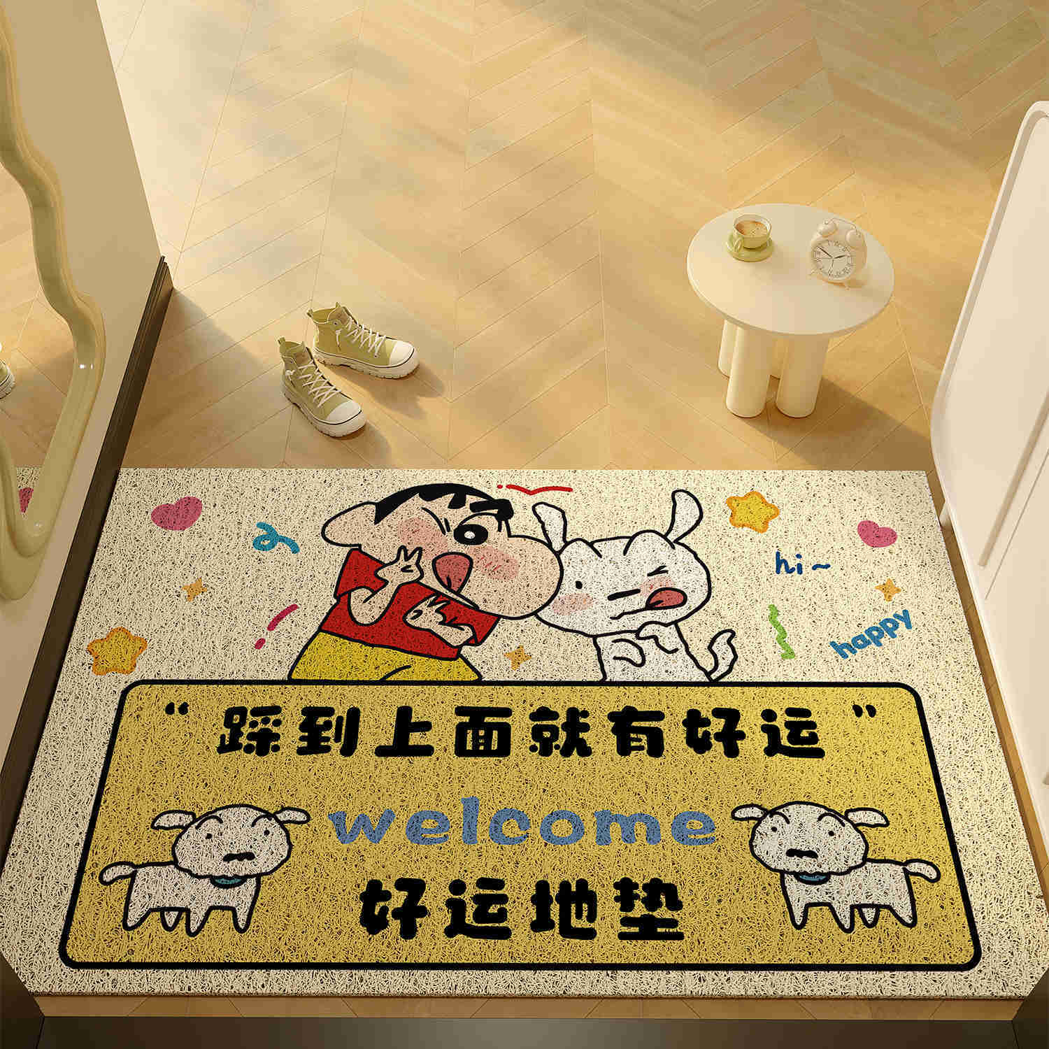 Crayon Shin-chan Entrance Door Mat Silk Loop Non-Slip Doorway Entryway Customizable Carpet Door Mat Entryway Foot Mat S260207