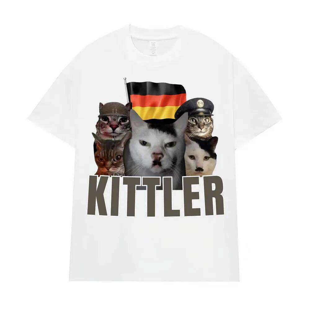 Kittler Funny Cat Animal Meme T Gift for Men Women Fashion Casual Humor Style Tee Shirt High Quality O-Neck Cotton T-shirt X260209