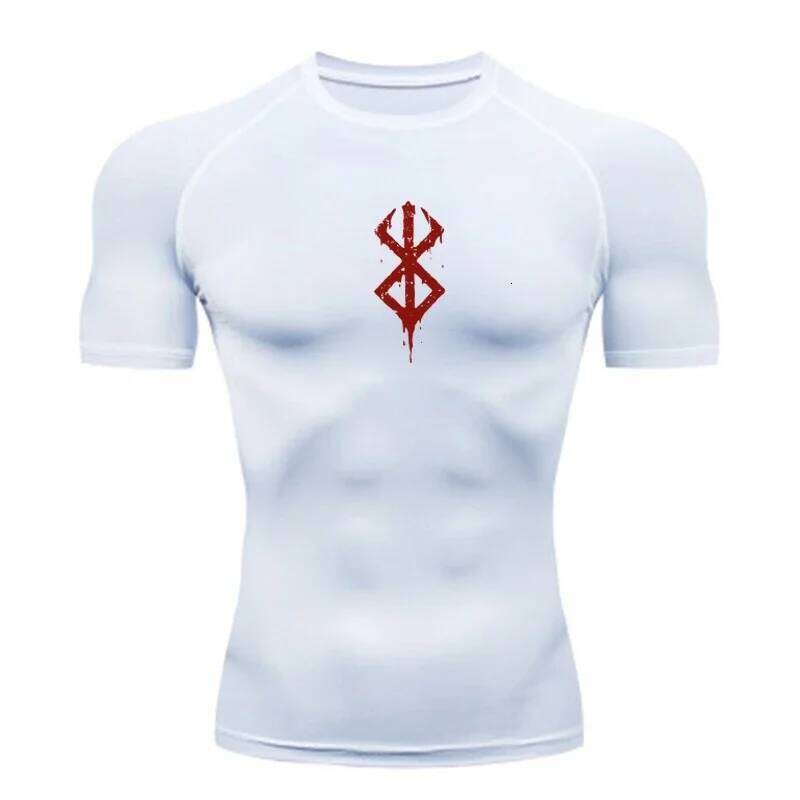 Anime Men's Compression Shirt Fitness Sport Running Tight Gym TShirts Athletic Workout Quick Dry Tops Tee Summer 26Y0209
