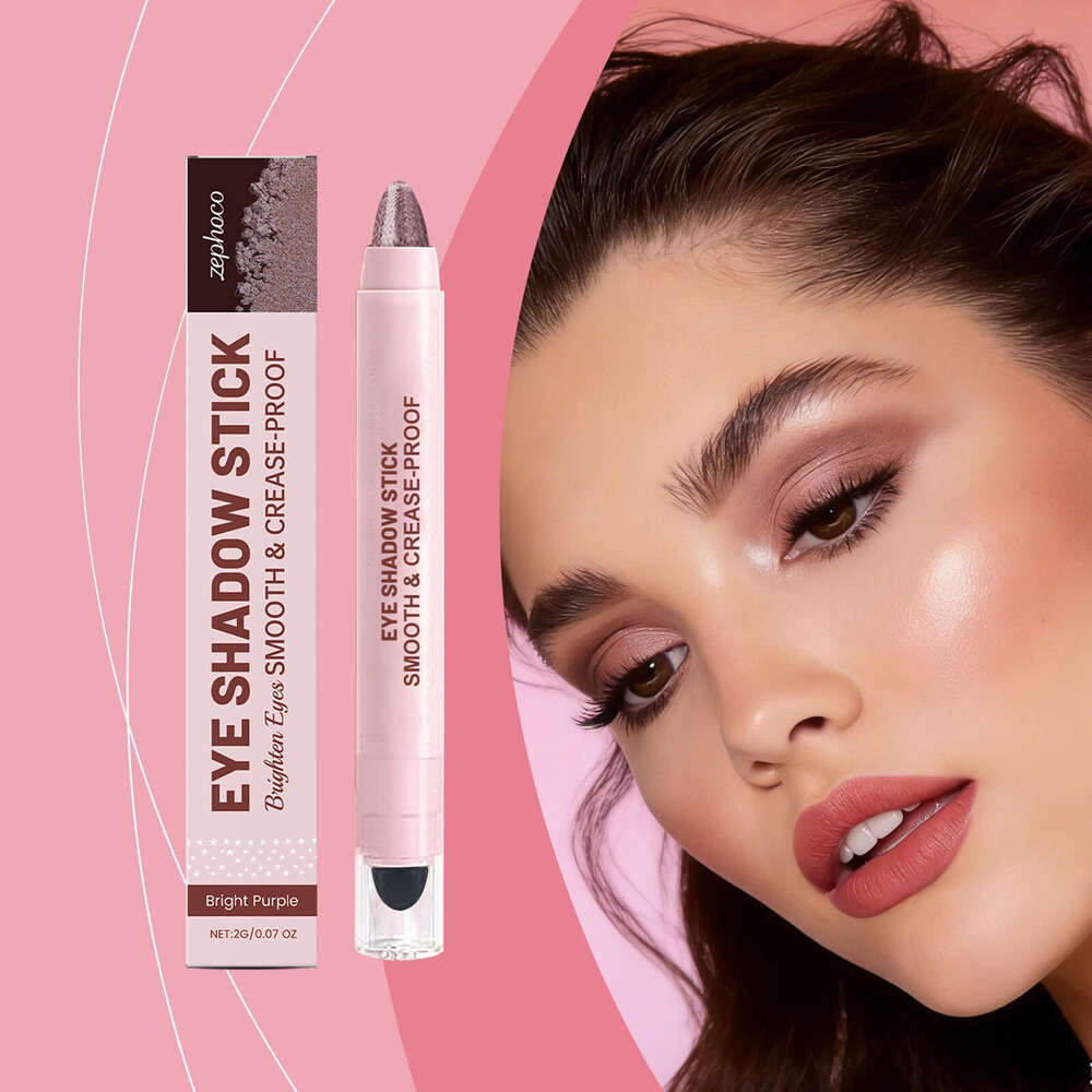 Zephoco Shiny Cream Bright Purple Daily Party Portable Eyeshadow Stick