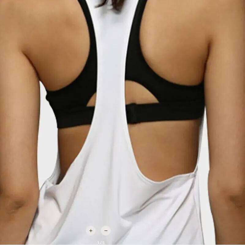 Women's Smock Fitness T-shaped Quick Drying Slim Sleeveless Running Sports Vest 26Y0209