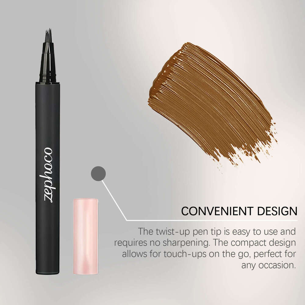 zephoco Caramel Light Gold Eyebrow Pencil - Daily use for shaping, filling in, and outlining eyebrows, providing natural, three-dimensional color with