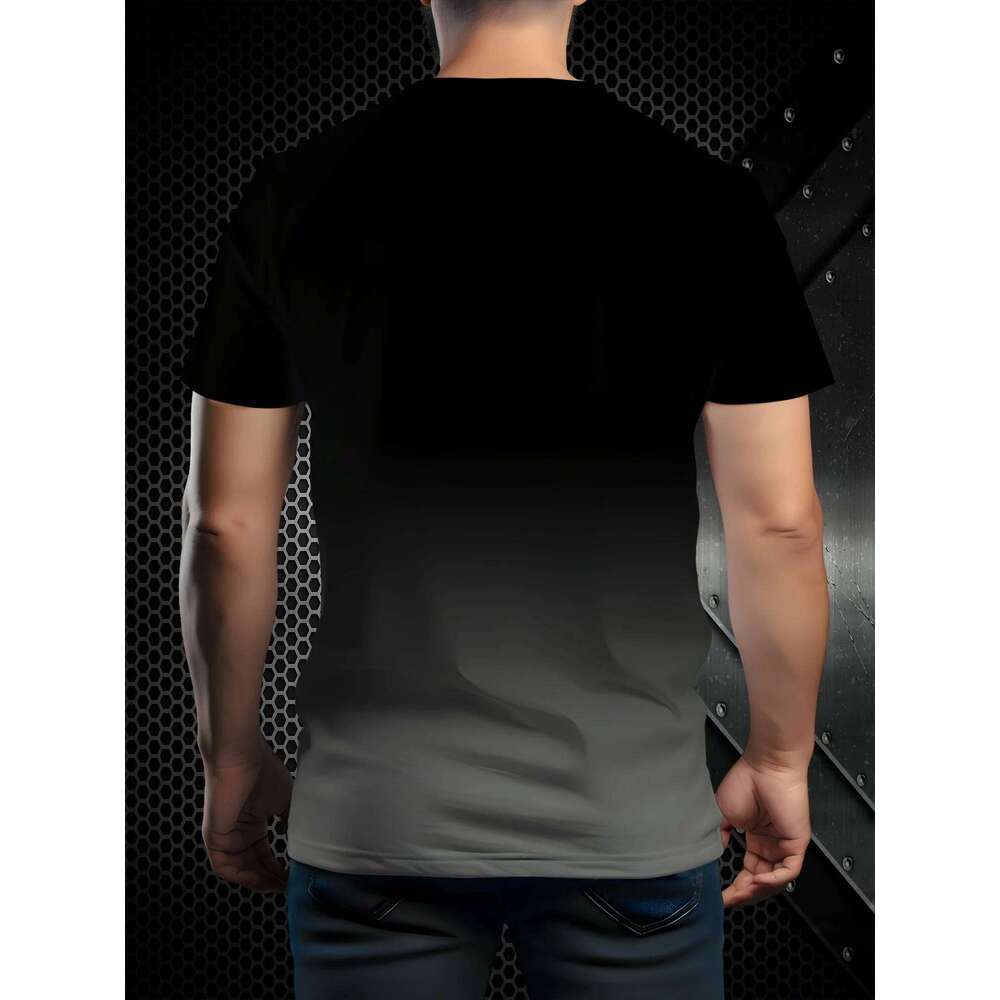 Men's 3D Printed Gradient T-Shirt - Evolution of for Man & Beer Meme,Casual Short Sleeve Crewneck,Polyester Blend,Summer X260209