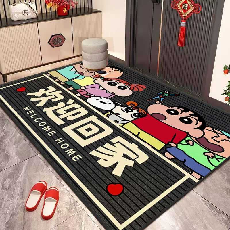 Crayon Shin-chan floor mat for entrance home doorway cartoon carpet dust-removing dirt-resistant mat S260207
