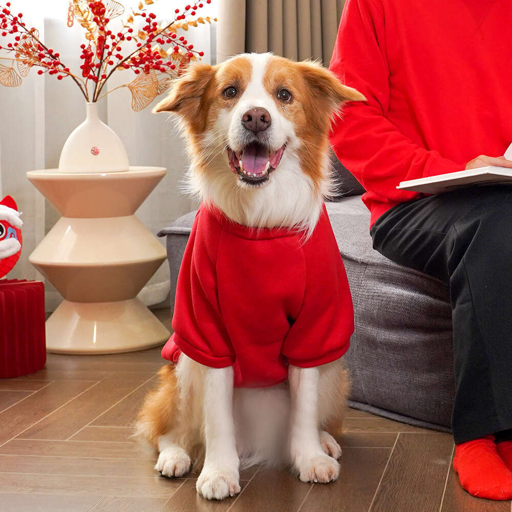 Pet New Year Autumn Winter Warm Large Golden Retriever Border Collie Dog Apparel Cat Clothes Wholesale