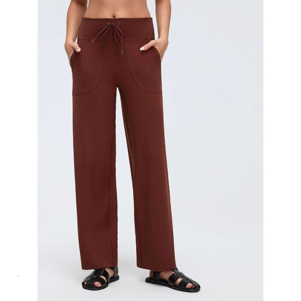 2026 New Double 6 Nylon High Waist Straight Loose Comfortable Elastic Waistband Sports Casual Yoga Pants Women Dl336 WKERSIY
