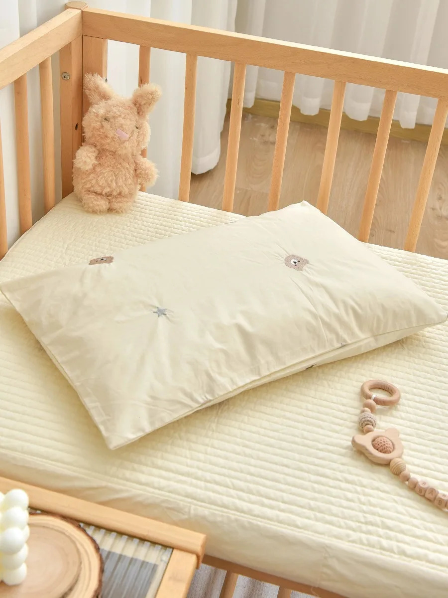4025cm born Baby Pure Cotton Pillow Baby Kindergarten Childrens Nap Breathable Buckwheat Pillow Removable Pillowcase 260124