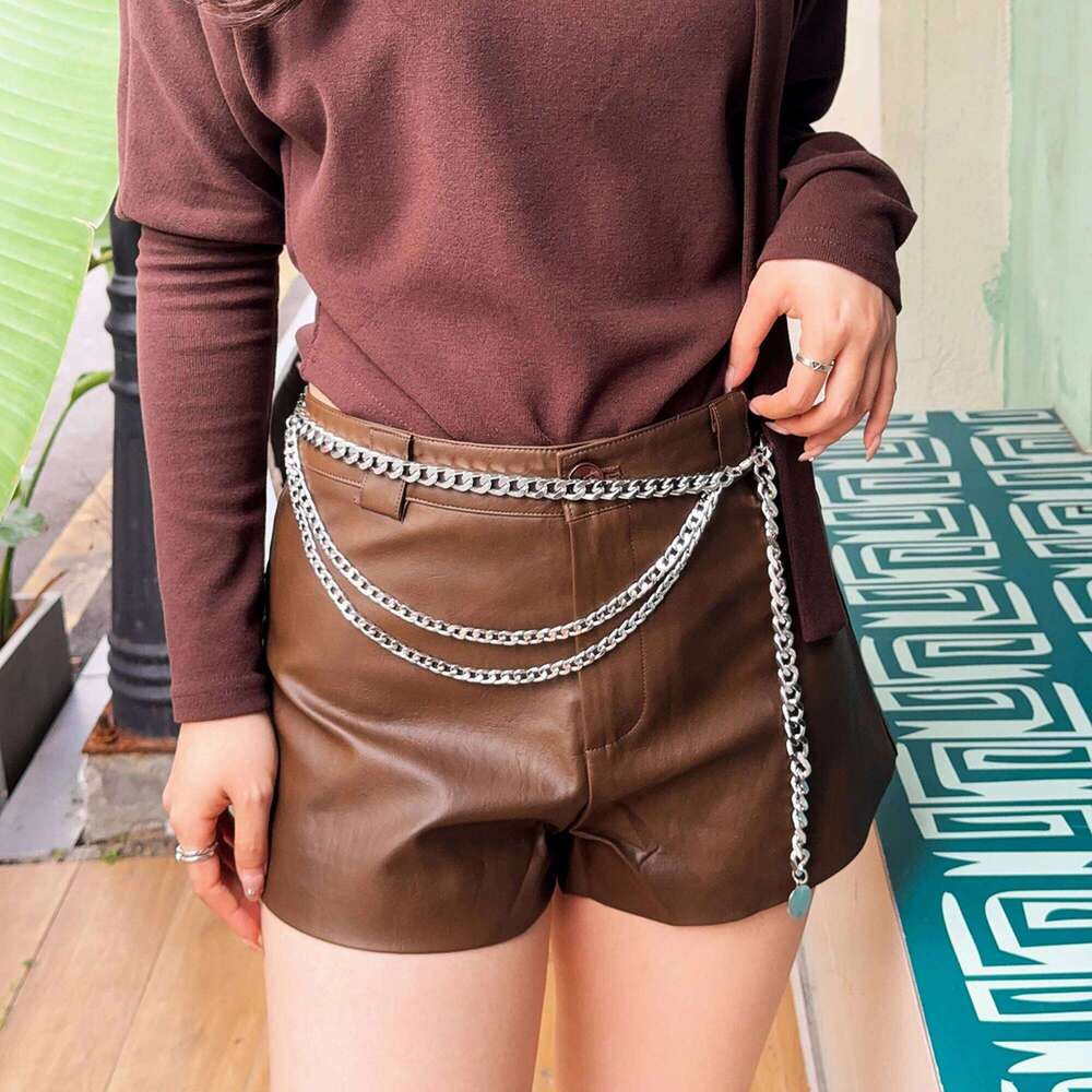 1 Piece Multi-Layer Metal Waist Chain for Women Unique Versatile Dress Belt Accessory X260209