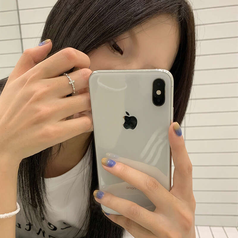 Cross Zircon Open Silver Light Luxury High-end Niche Design Exquisite Plain Band Index Finger Ring for Women