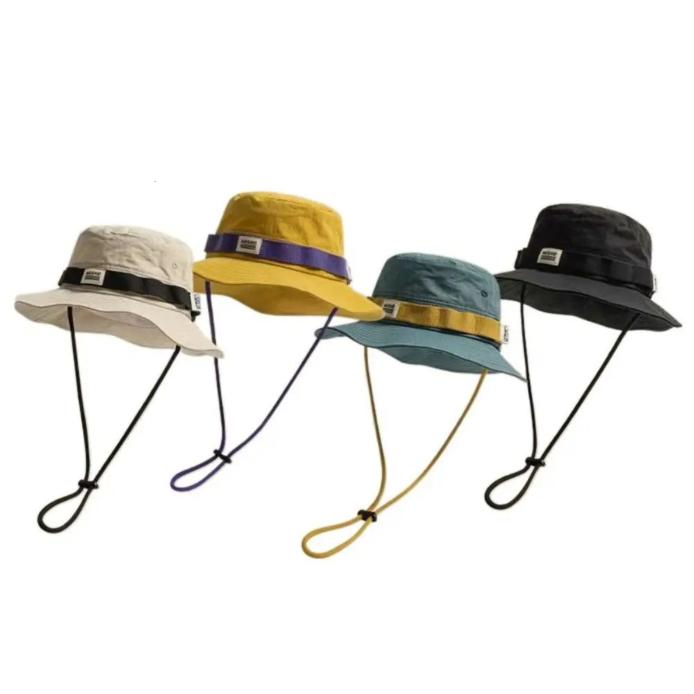Travel Contrast Vintage Fisherman Hat for Men and Women Summer Outdoor Camping Mountaineering Hat Large Brim Sun Hat 260204