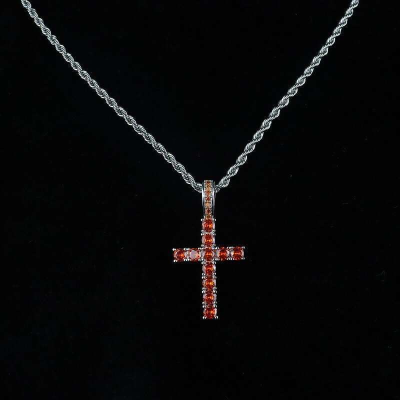 Zircon Cross Necklace Trendy Hip-Hop Versatile Accessory